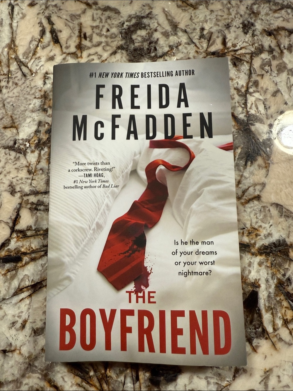 The Boyfriend by Freida McFadden - White & Red Paperback